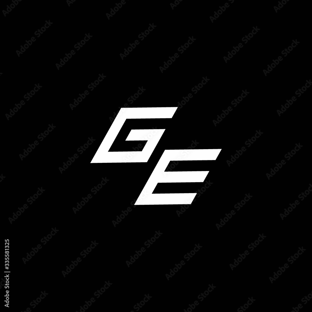 GE logo monogram with up to down style modern design template GE logo monogram with up to down style modern design template