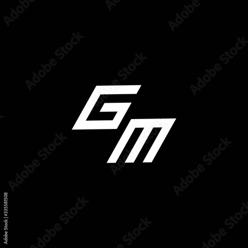 GM logo monogram with up to down style modern design template