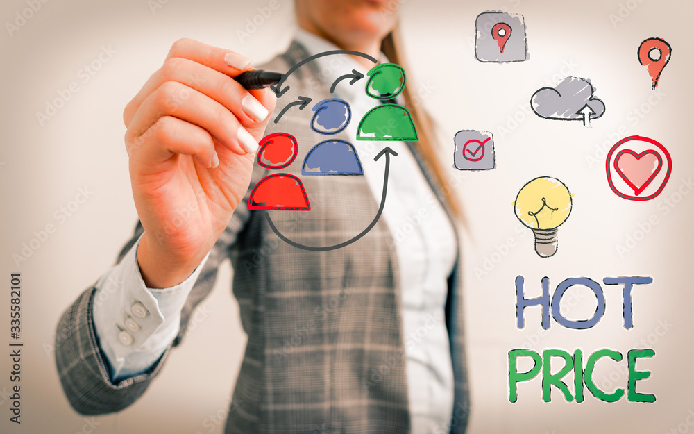 Writing note showing Hot Price. Business concept for Buyer or seller can obtain something for a product sold or buy Writing note showing Hot Price. Business concept for Buyer or seller can obtain something for a product sold or buy