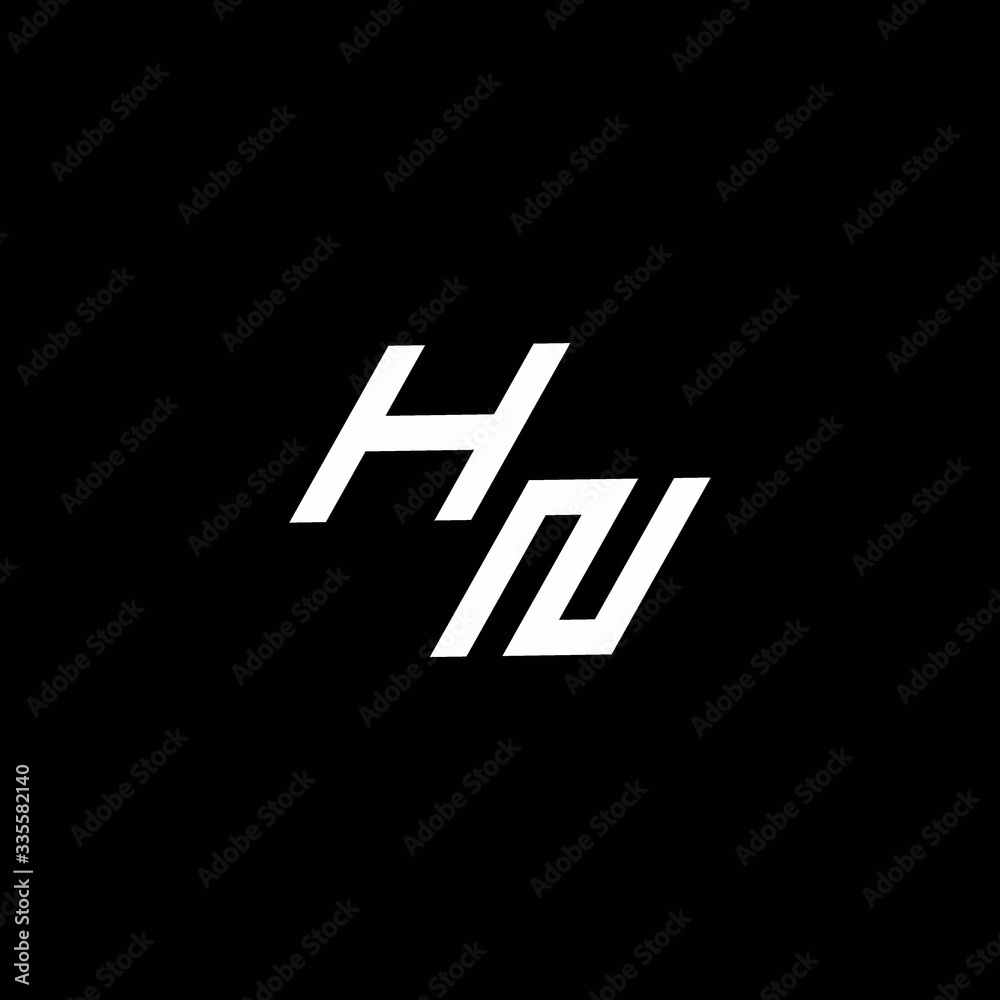 HN logo monogram with up to down style modern design template
