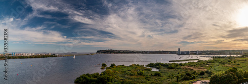 Photomerge of bay of cardiff, Galles