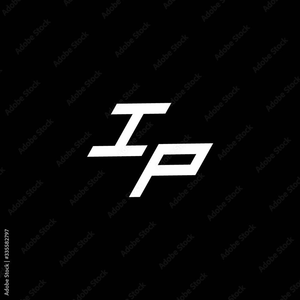 IP logo monogram with up to down style modern design template IP logo monogram with up to down style modern design template