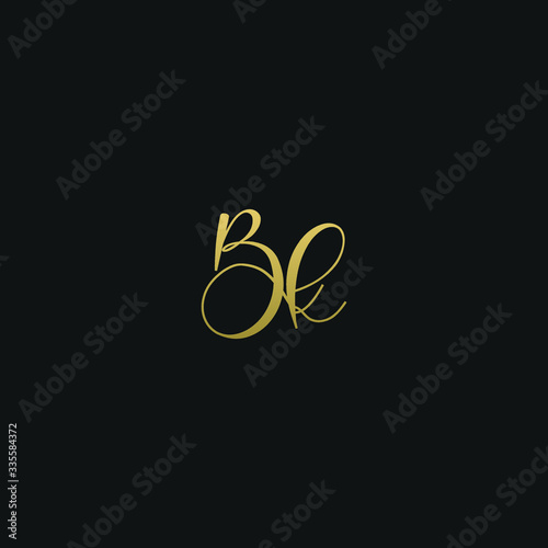 Creative modern elegant trendy unique artistic KB BK B K initial based letter icon logo