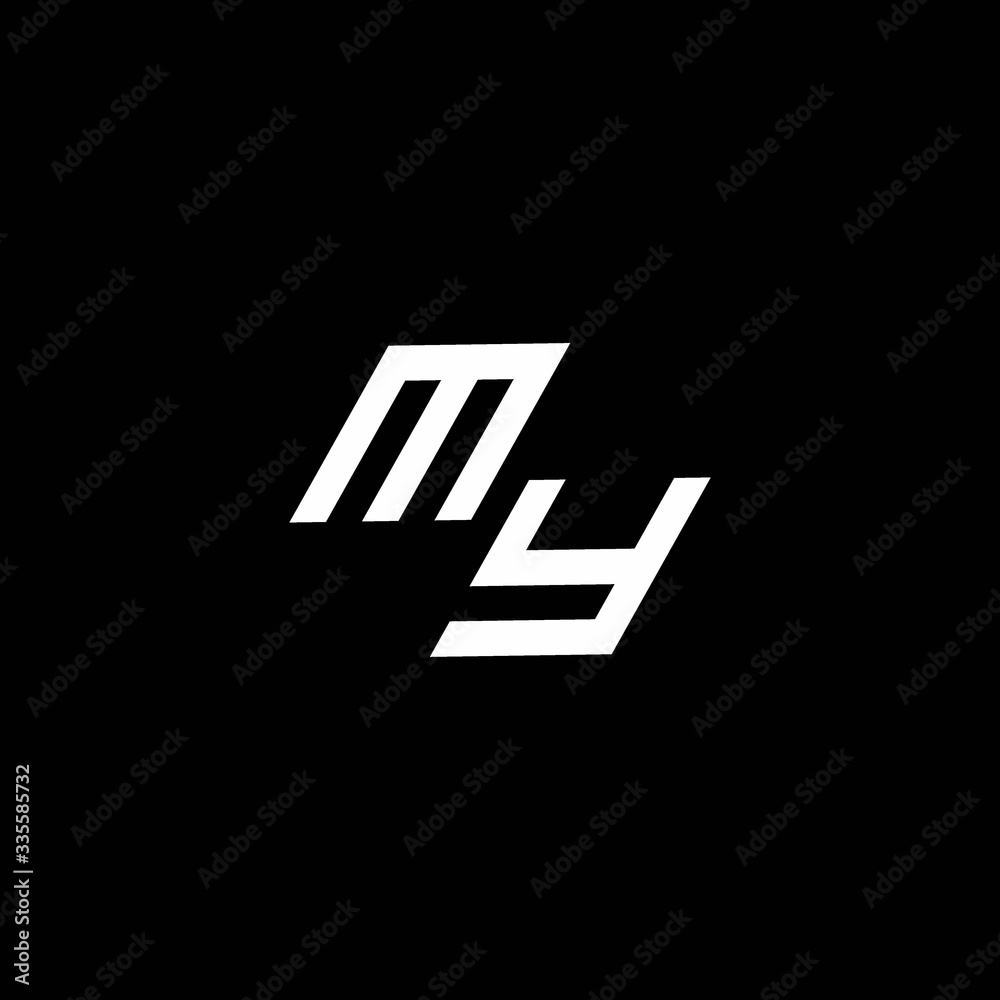 MY logo monogram with up to down style modern design template