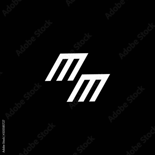 MM logo monogram with up to down style modern design template