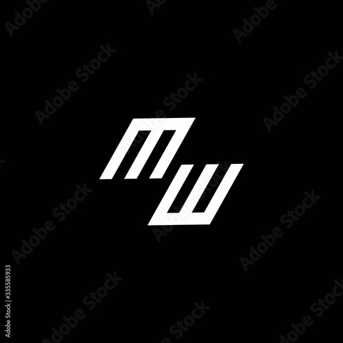 MW logo monogram with up to down style modern design template
