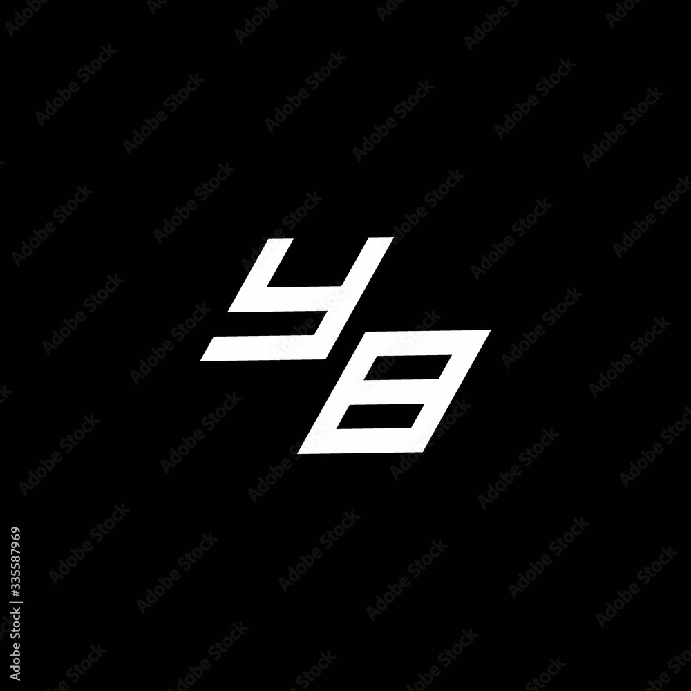 YB logo monogram with up to down style modern design template YB logo monogram with up to down style modern design template