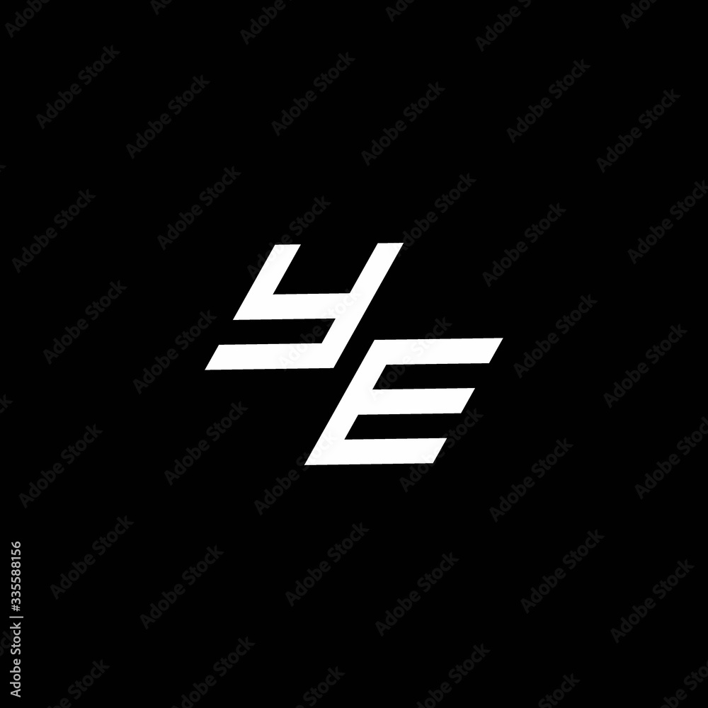 YE logo monogram with up to down style modern design template YE logo monogram with up to down style modern design template