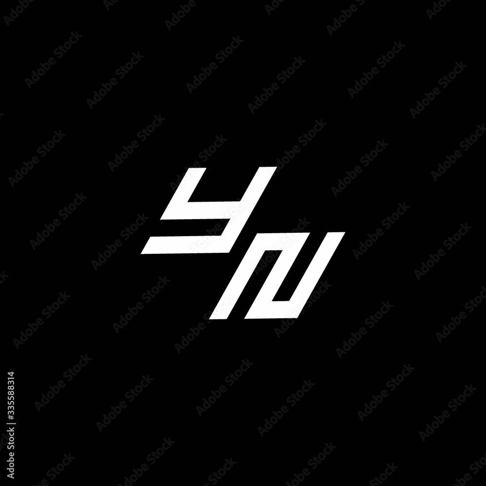 YN logo monogram with up to down style modern design template YN logo monogram with up to down style modern design template