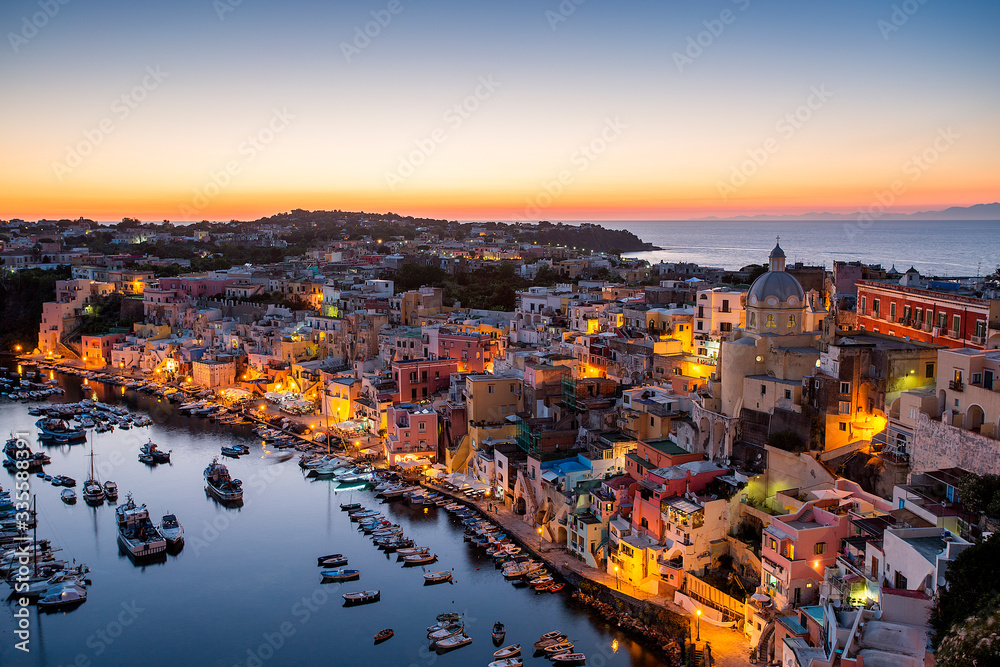Procida, La Corricella Harbour. Campania, Italy. Procida, La Corricella Harbour. Campania, Italy.