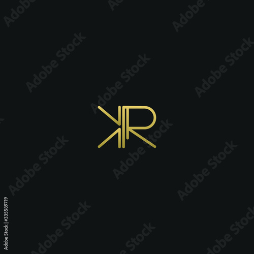 Creative modern elegant trendy unique artistic KR RK R K initial based letter icon logo