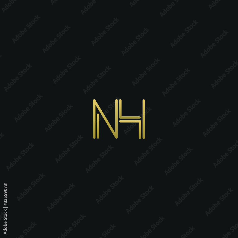 Creative modern elegant trendy unique artistic NH HN N H initial based letter icon logo