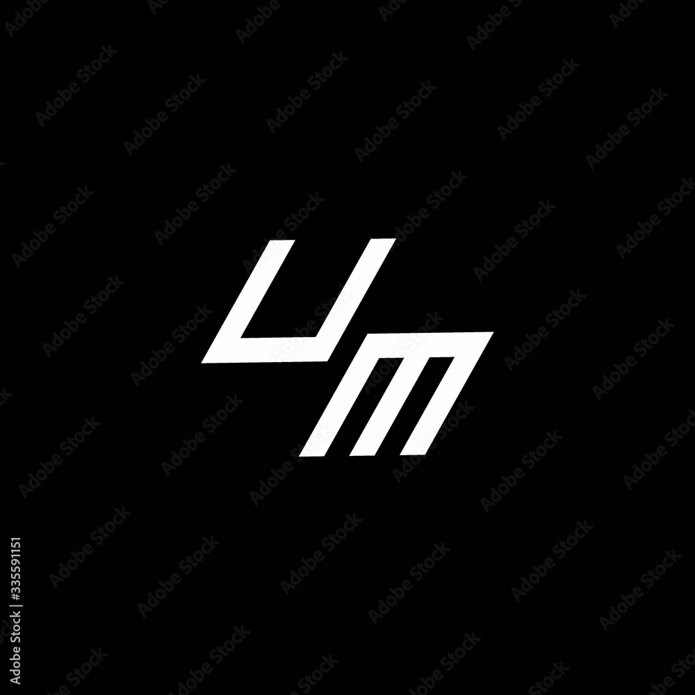 UM logo monogram with up to down style modern design template UM logo monogram with up to down style modern design template