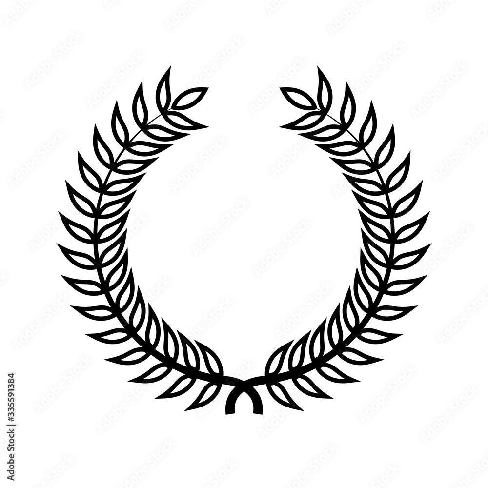 Wreath line icon, logo isolated on white background