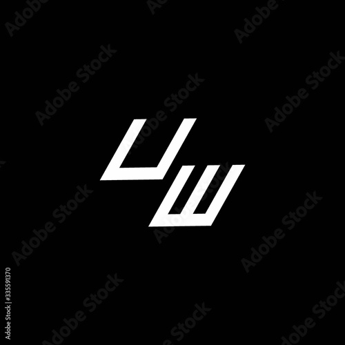 UW logo monogram with up to down style modern design template