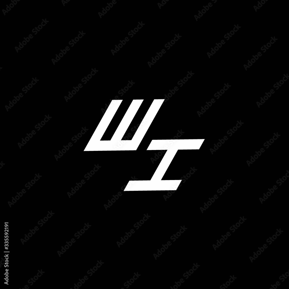 WI logo monogram with up to down style modern design template