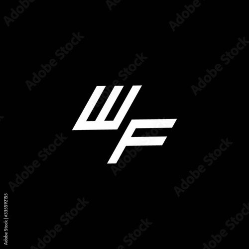 WF logo monogram with up to down style modern design template