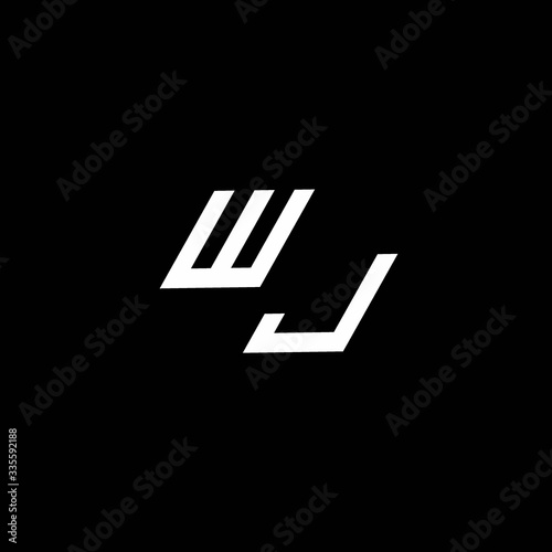 WJ logo monogram with up to down style modern design template