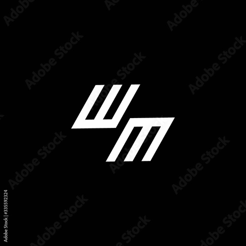 WM logo monogram with up to down style modern design template