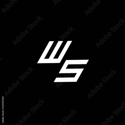 WS logo monogram with up to down style modern design template