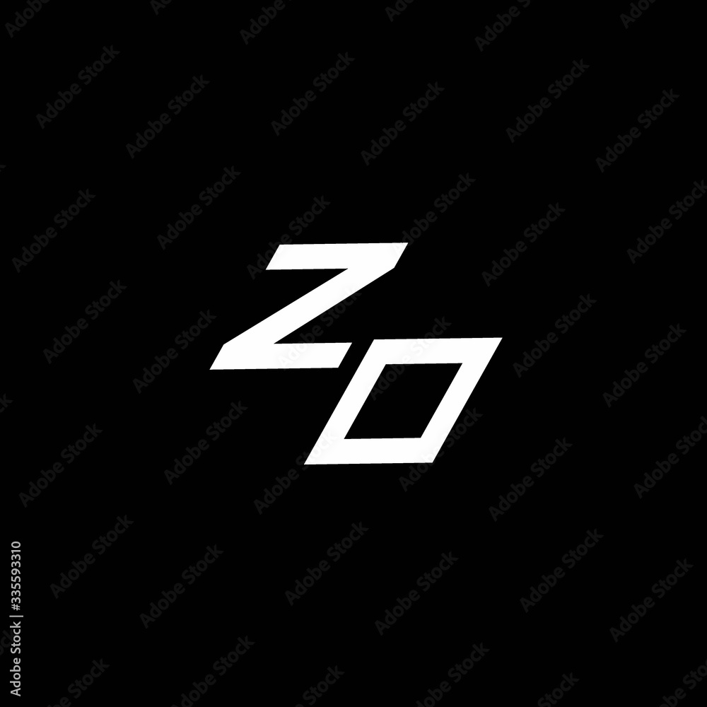 ZO logo monogram with up to down style modern design template ZO logo monogram with up to down style modern design template