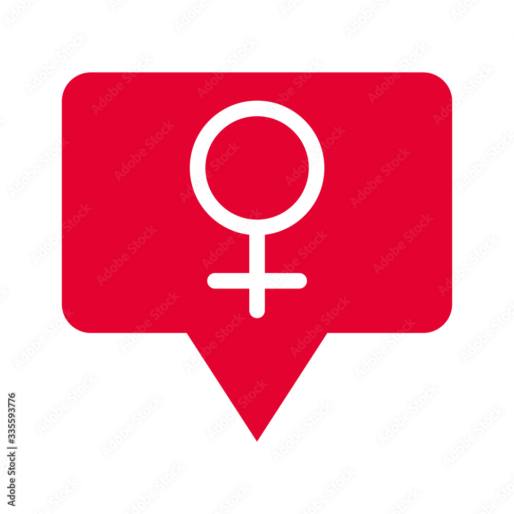 Illustration of female gender symbol. Woman's symbol. Isolated in white background.