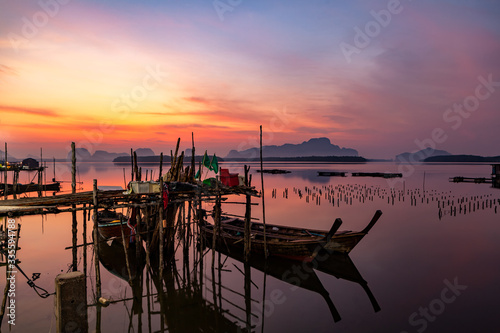 Landscape of beautiful and colorful sunrises