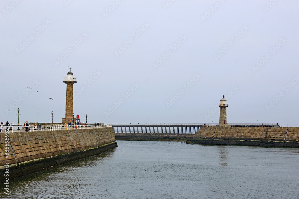 Entrance to Whitby Harbour, Yorkshire	