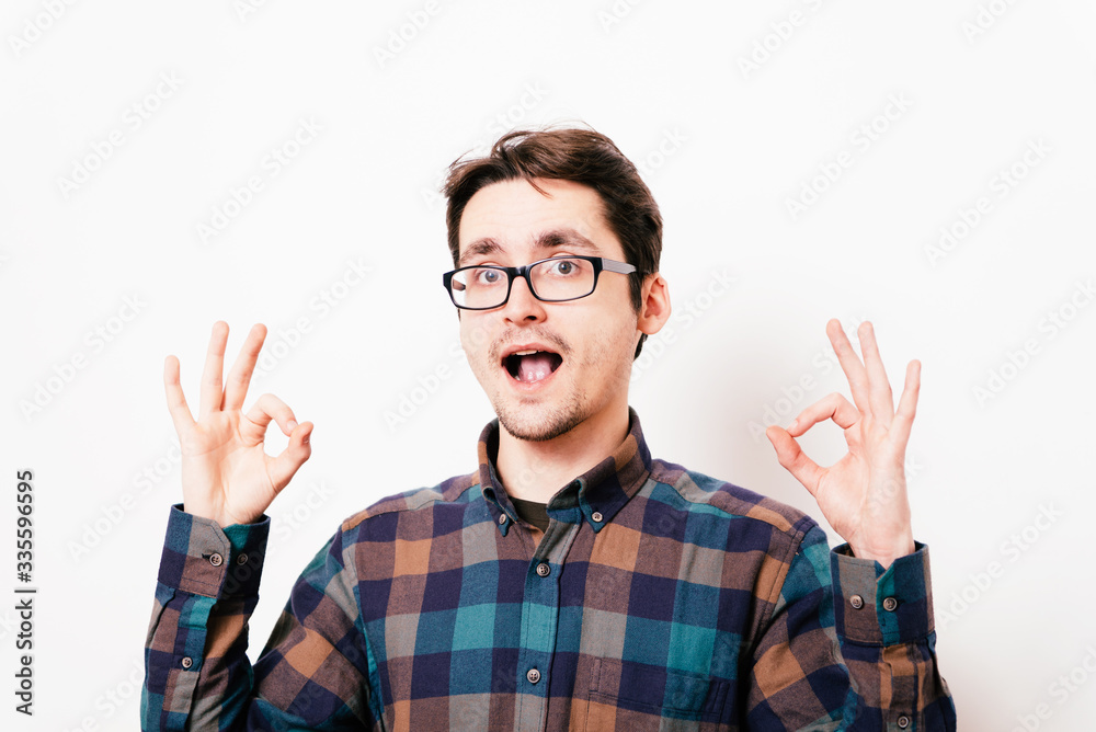 man shows gesture ok man shows gesture ok