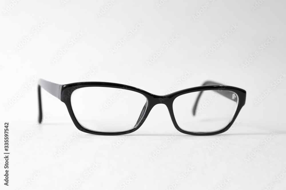 Black stylish glasses isolated on a white background Black stylish glasses isolated on a white background