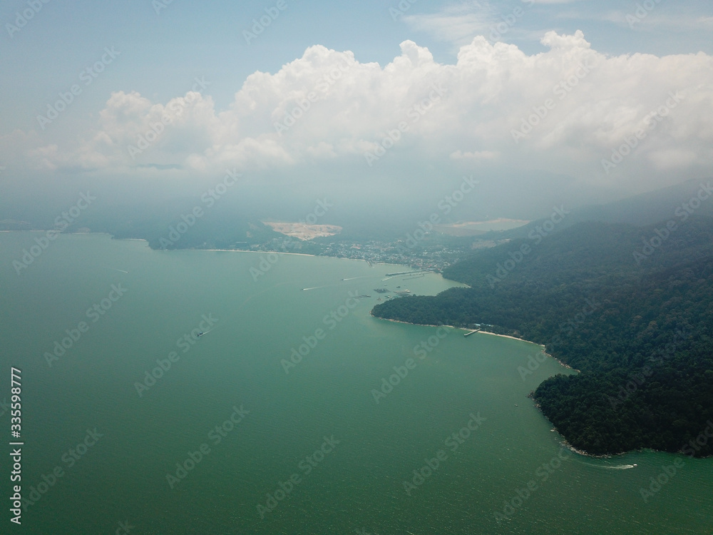 Misty day at green forest at Penang National Park. Misty day at green forest at Penang National Park.