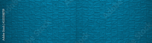 Rectangle geometric blue stone concrete cement tiles texture background panorama banner long © Corri Seizinger