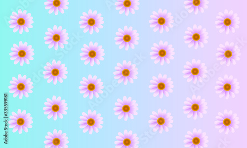 Pink flower pattern on pastel background