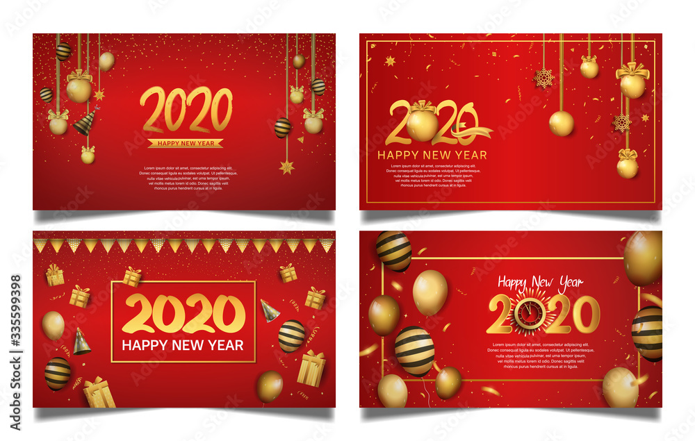 2020 Happy New Year vector design set. design illustration can be use for poster, banner, background and celebration event 2020 Happy New Year vector design set. design illustration can be use for poster, banner, background and celebration event