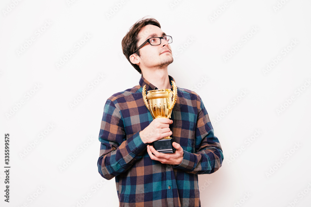 Fototapeta premium man with a golden cup