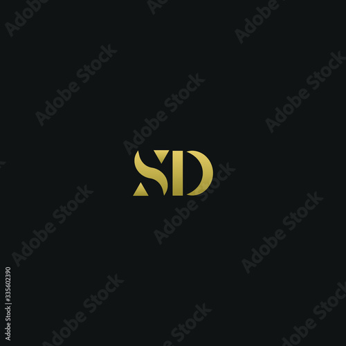 Creative modern elegant trendy unique artistic DS SD D S initial based letter icon logo
