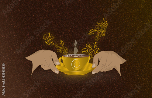 Tasse à café en or