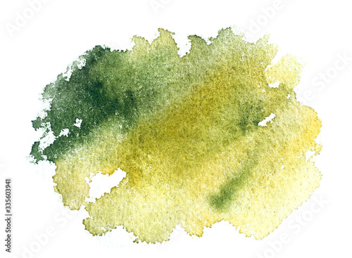Obraz na płótnie Watercolor abstract background. Watercolor green yellow colorful texture. w salonie