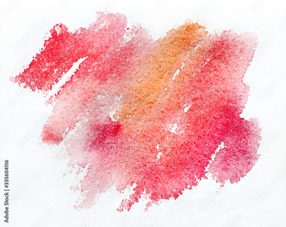Watercolor abstract background. Watercolor red colorful texture.