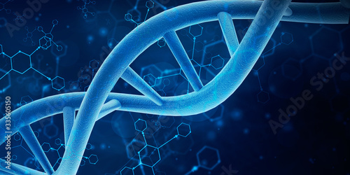 3d render of dna structure, abstract background