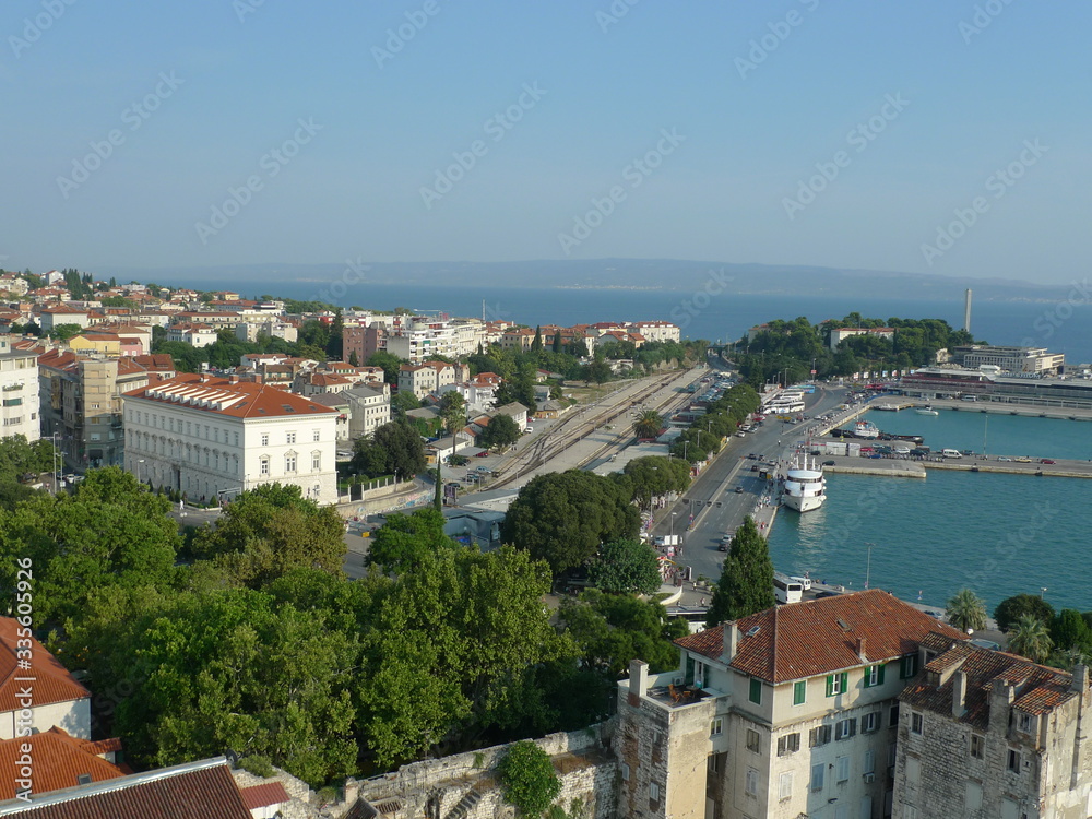 Spectacular Eastern Europe Croatia Split Landscape Old Town Bell Tower Stock Photographs