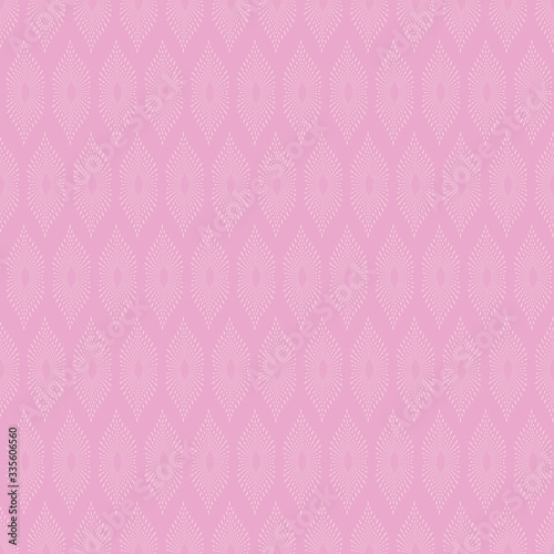 Pink ikat inspired geometric seamless repeat vector pattern background. Great for paper products and stationery such as invitations, notebooks and party items. Would be great for gift and home ware © Lauren