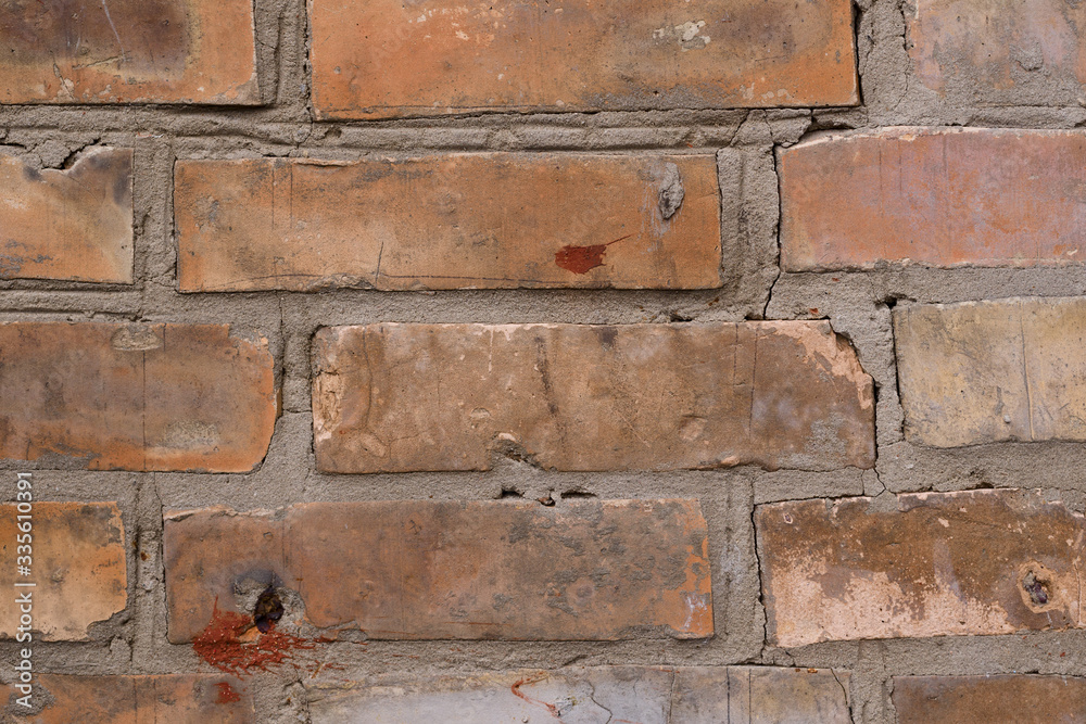 Old orange brick wall pattern. Brick background. Good wallpaper. Stock photo of old wall. Old orange brick wall pattern. Brick background. Good wallpaper. Stock photo of old wall.