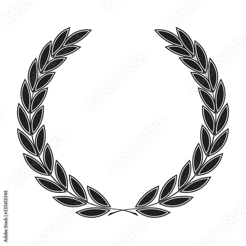 icon laurel wreath, spotrs design - illustration Black