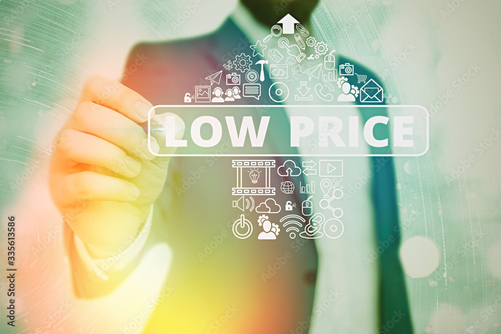 Fotografie Text sign showing Low Price