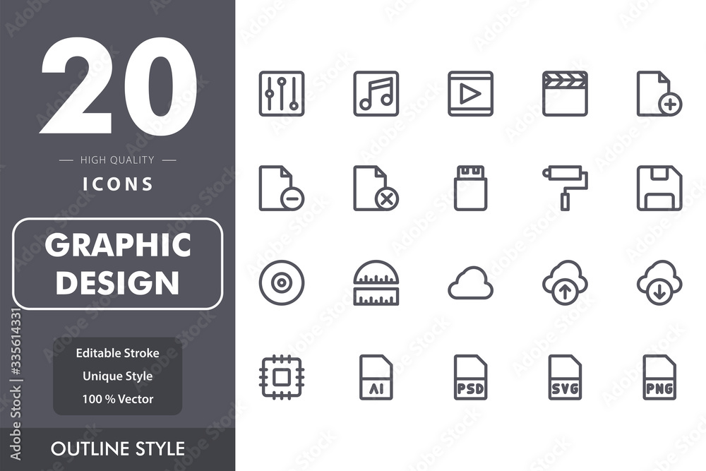 graphic design icon pack isolated on white background. for your web site design, logo, app, UI. Vector graphics illustration and editable stroke. EPS 10.