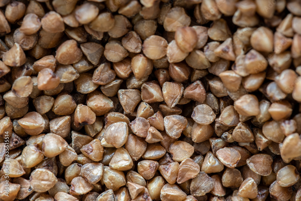Raw buckwheat background Russian porridge Raw buckwheat background Russian porridge