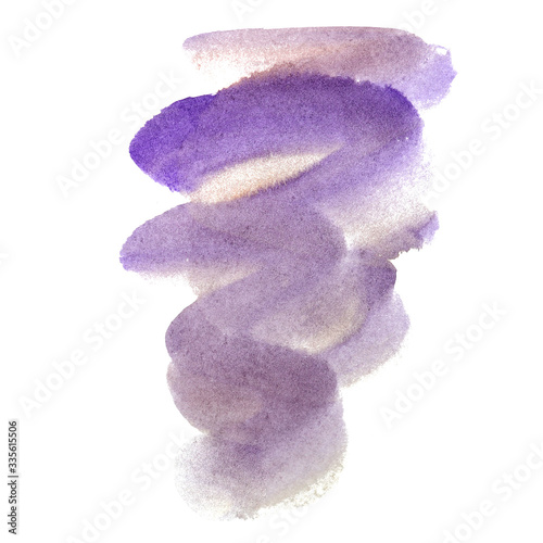 Abstract watercolor spot on white textured paper. Isolated. Hand-drawn background. Aquarelle brush stains on paper. For design, web, card, text, decoration, surfaces. Copy Space. Graffiti.