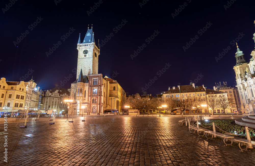 Empty Old Town Square in Prague