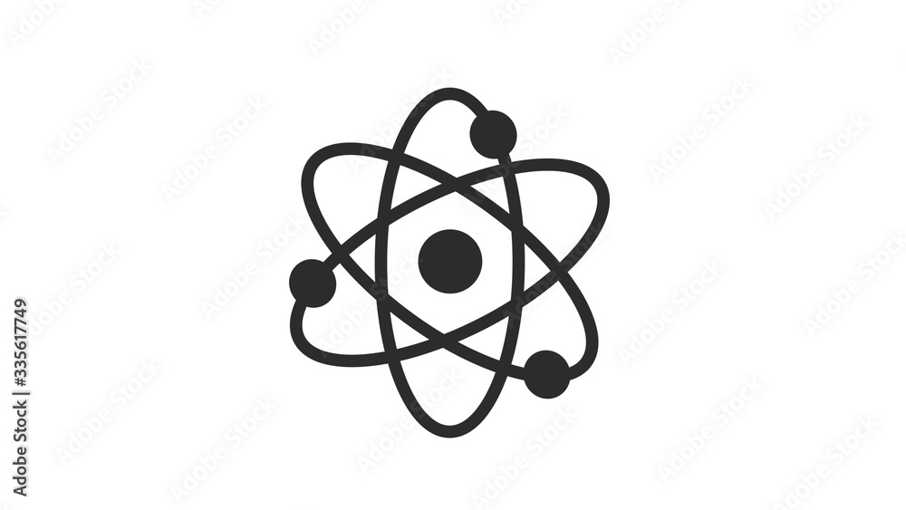 White background black atom,atom icon White background black atom,atom icon